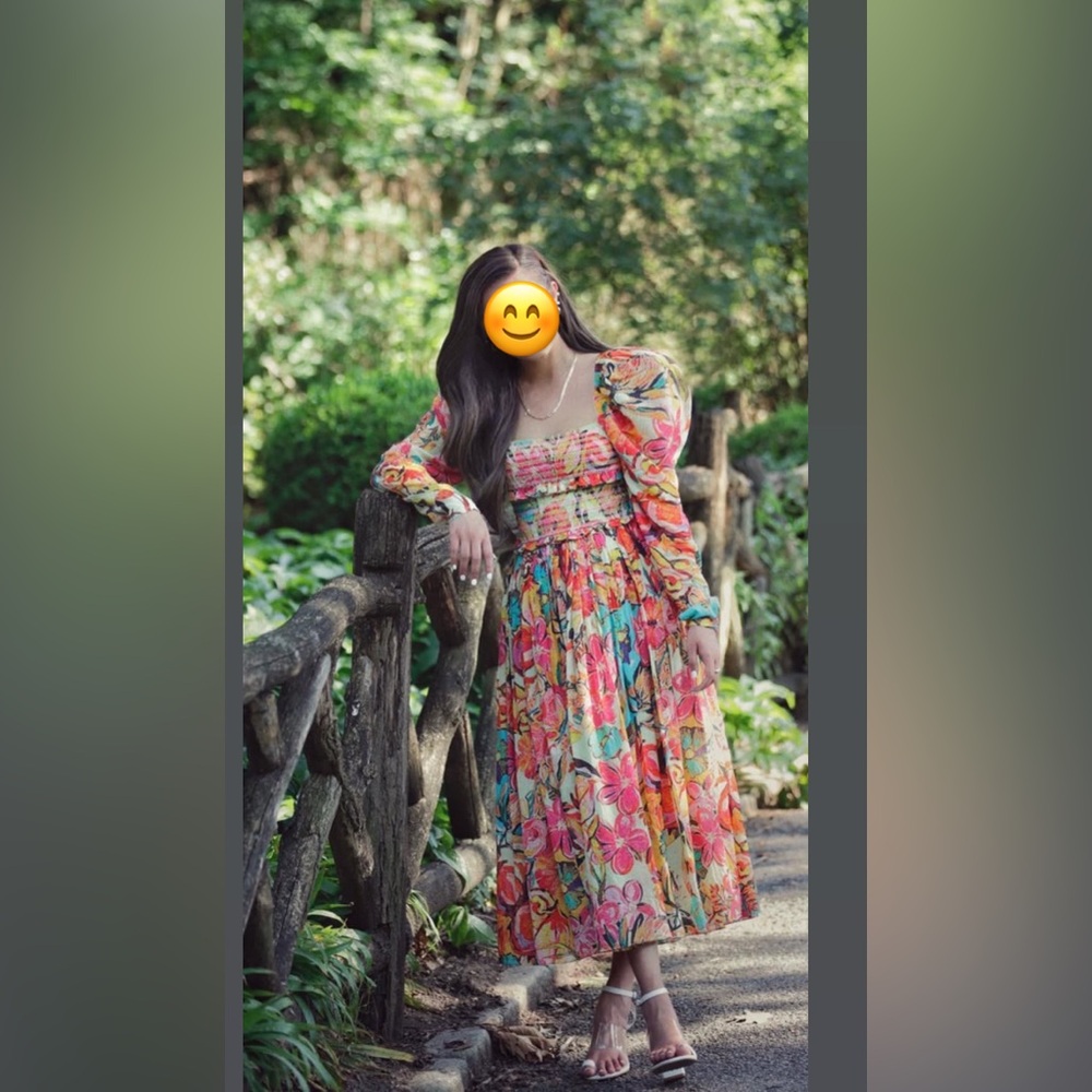 Floral Maxi Dress with Puff Sleeves